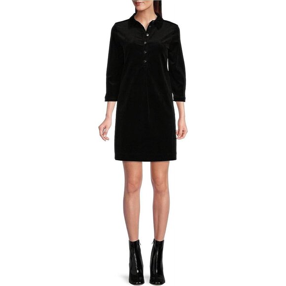 NWT Womens Size 8 or 10 Joules Black Stella Corduroy Tunic Popover Mini Dress - Picture 1 of 7